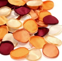300PCS Orange Artificial Rose Petals, Terracotta Silk Flower Petals for Fall Wedding Decorations, Wedding Aisle Runner, Flower Girl Basket, Table Centerpieces, Thanksgiving, Bridal Shower & Party Decor