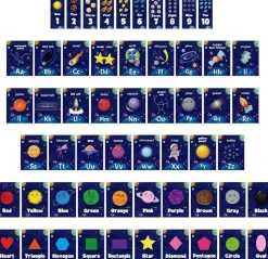 56 Pcs Outer Space Alphabet Number Bulletin Board (Silver Or White)