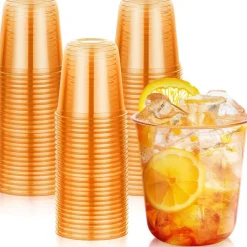 50 PCS 12 oz Clear Plastic Stemless Wine Cups – Disposable Round Bottom Cocktail Cups for Parties & Events