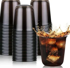 50 PCS 12 oz Clear Plastic Stemless Wine Cups – Disposable Round Bottom Cocktail Cups for Parties & Events