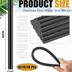 20 Pcs Paintless Dent Repair Glue Sticks PDR Glue Hot Sticks Paintless Dent Repair Tool for Car Restoration Remover Tool Set (Black)