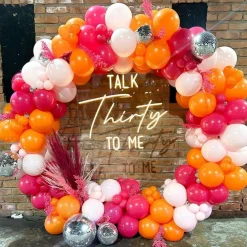 60PCS Pink and Orange Balloons – Hot Pink & Orange Latex Balloon Set (12 Inch Macaron Colors) for Birthday, Bridal Shower, Wedding, Engagement, Summer & Party Decorations