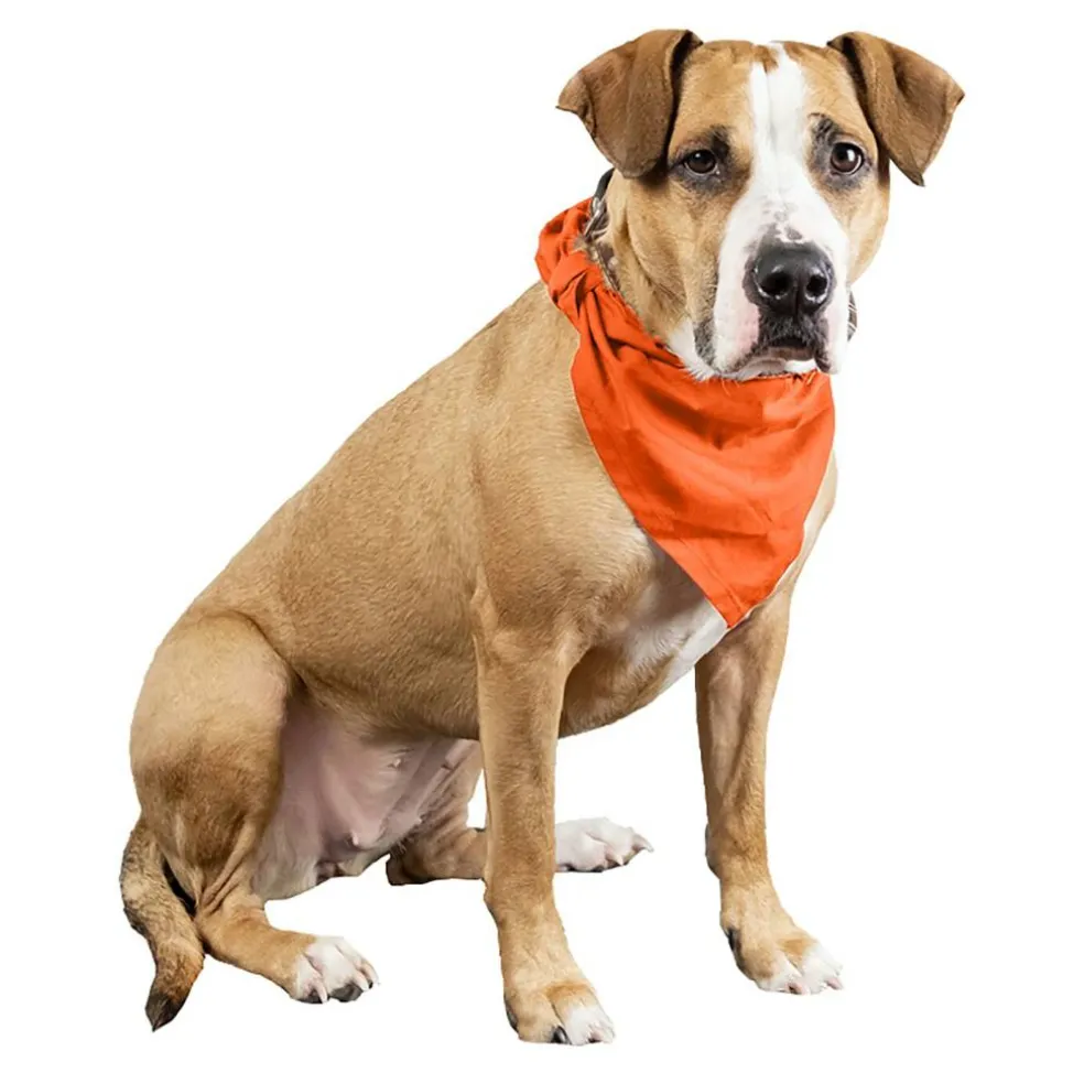 3 Pcs Plain Cotton Pets Dogs Bandana Triangle Shape - Large & Washable