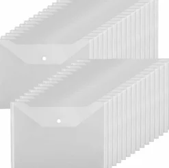 30pcs Plastic Envelopes (Clear White) 12.79 in x 9.3 in Inches