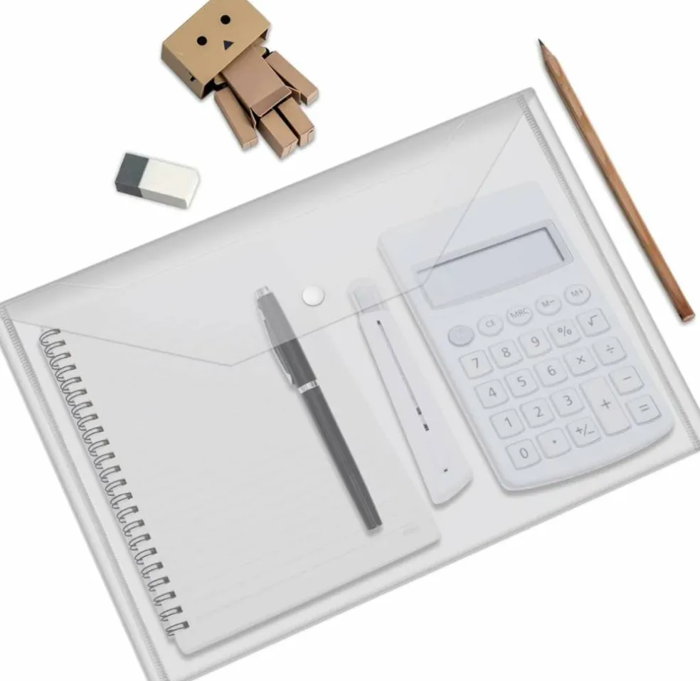 30pcs Plastic Envelopes (Clear White) 12.79 in x 9.3 in Inches
