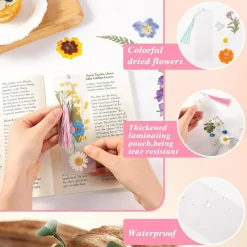 326PCS Pressed Flower Bookmark Making Kit – DIY Laminated Floral Bookmark Set with 125 Dried Flowers, Tassels & Puncher, Handmade Craft Kit for Book Lovers & Creative Gifts