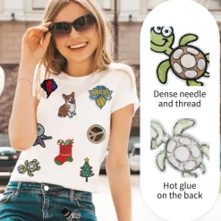 100Pcs Random Assorted Styles Embroidered Patches, Sew on/Iron on Patch Applique for Clothes, Dress, Hat, Jeans, DIY Accessories