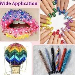 18000PCS Resin Jelly Rhinestones Kit, 3mm Multicolor Flatback AB Rainbow Gems with B7000 Glue Set for DIY Crafts, Shoes, Nail Art, Tumblers, Phone Cases & Jewelry Making
