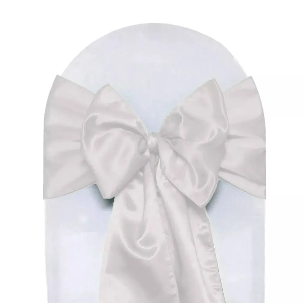 10 PCS Satin Chair Sashes Ribbon Bow