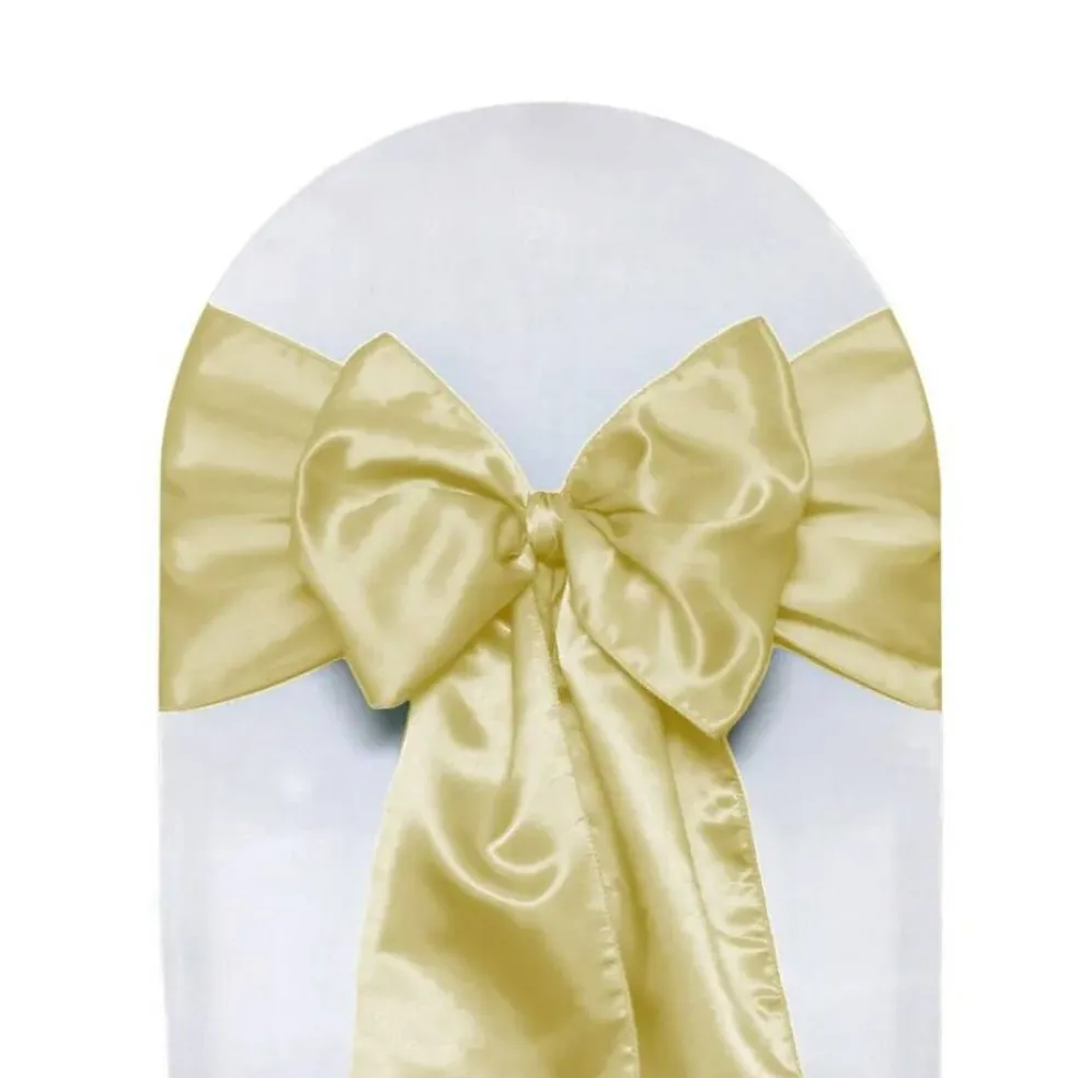 10 PCS Satin Chair Sashes Ribbon Bow