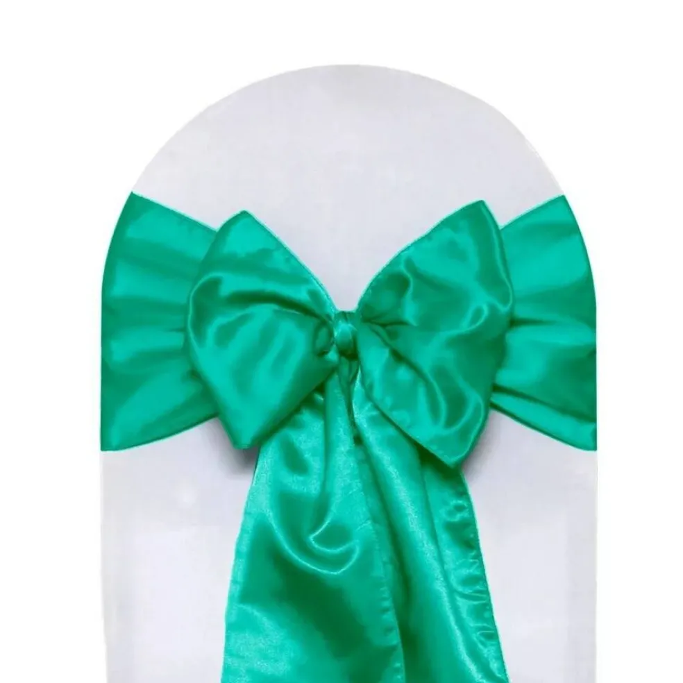 10 PCS Satin Chair Sashes Ribbon Bow