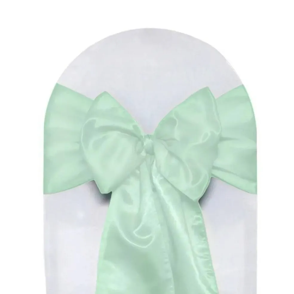 10 PCS Satin Chair Sashes Ribbon Bow