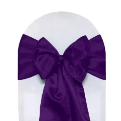10 PCS Satin Chair Sashes Ribbon Bow