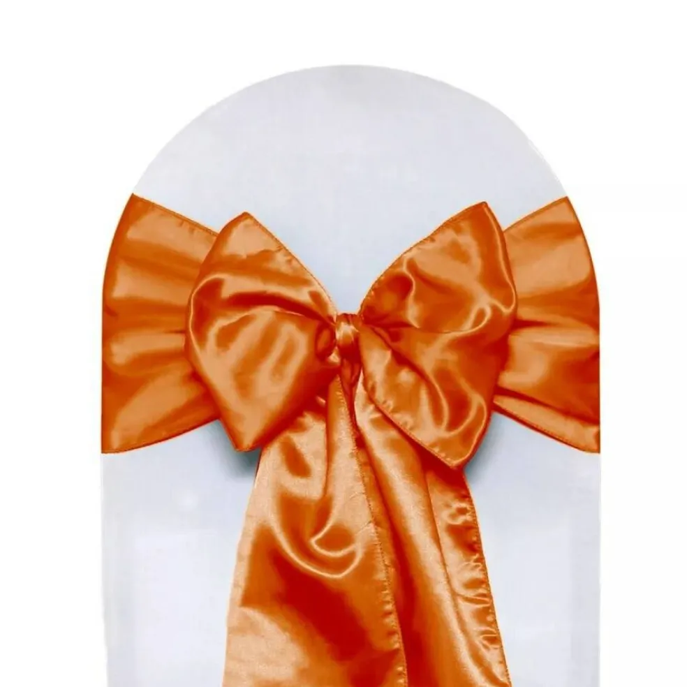 10 PCS Satin Chair Sashes Ribbon Bow