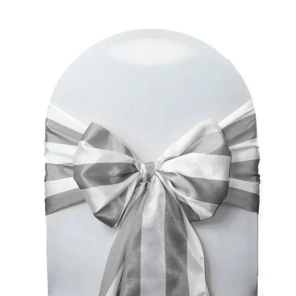 10 PCS Satin Chair Sashes Ribbon Bow