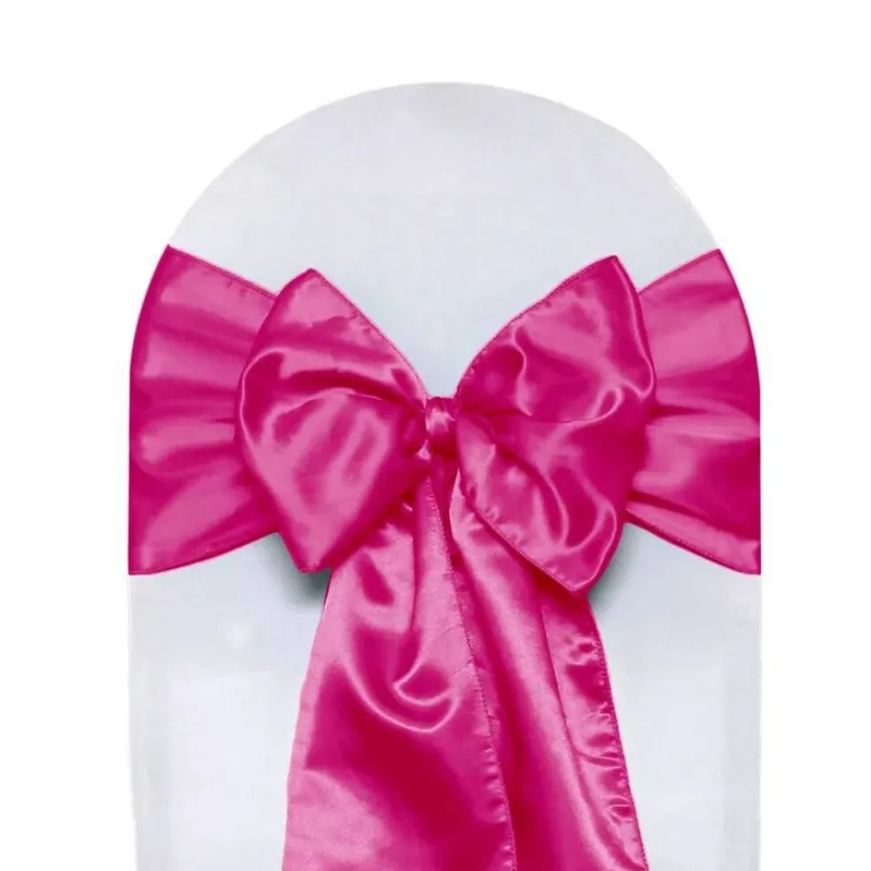 10 PCS Satin Chair Sashes Ribbon Bow