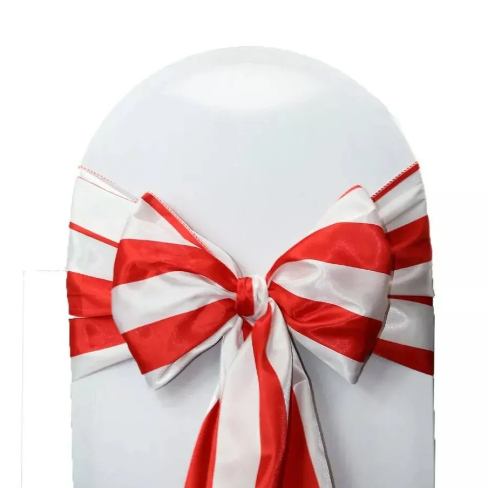 10 PCS Satin Chair Sashes Ribbon Bow