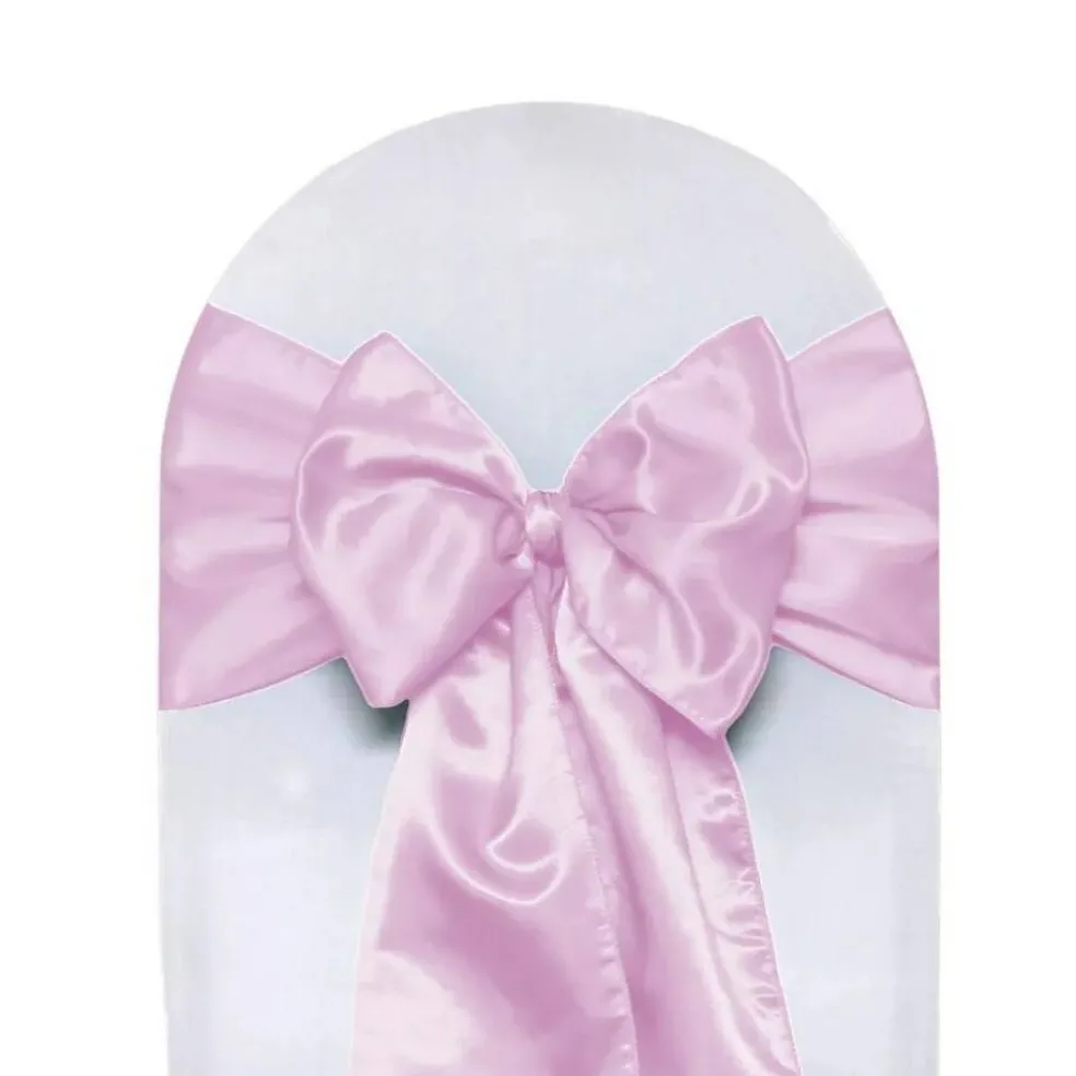 10 PCS Satin Chair Sashes Ribbon Bow
