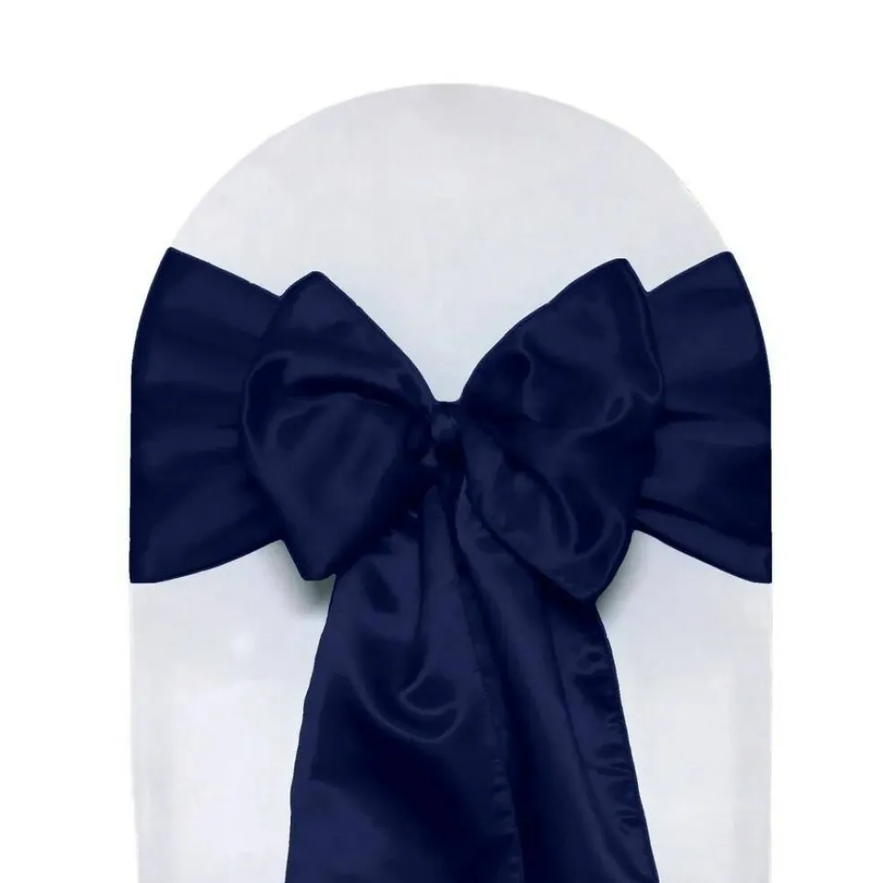 10 PCS Satin Chair Sashes Ribbon Bow