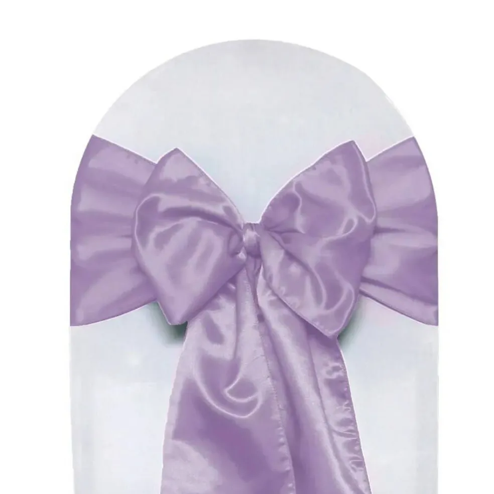 10 PCS Satin Chair Sashes Ribbon Bow