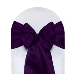 10 PCS Satin Chair Sashes Ribbon Bow