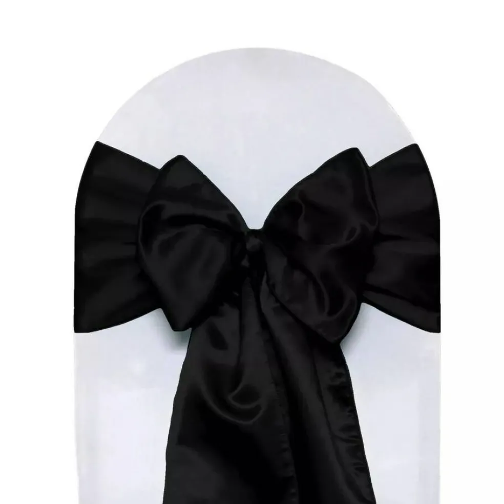 10 PCS Satin Chair Sashes Ribbon Bow