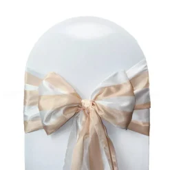 10 PCS Satin Chair Sashes Ribbon Bow