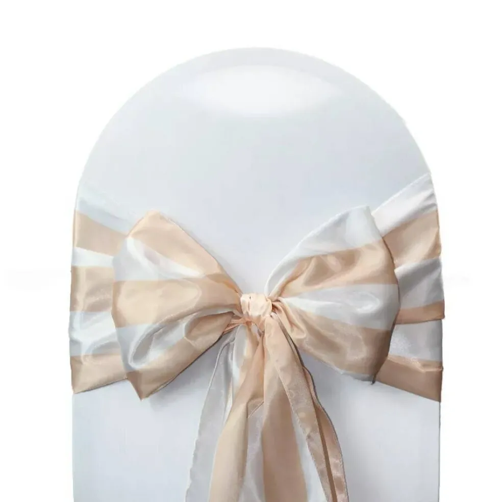 10 PCS Satin Chair Sashes Ribbon Bow