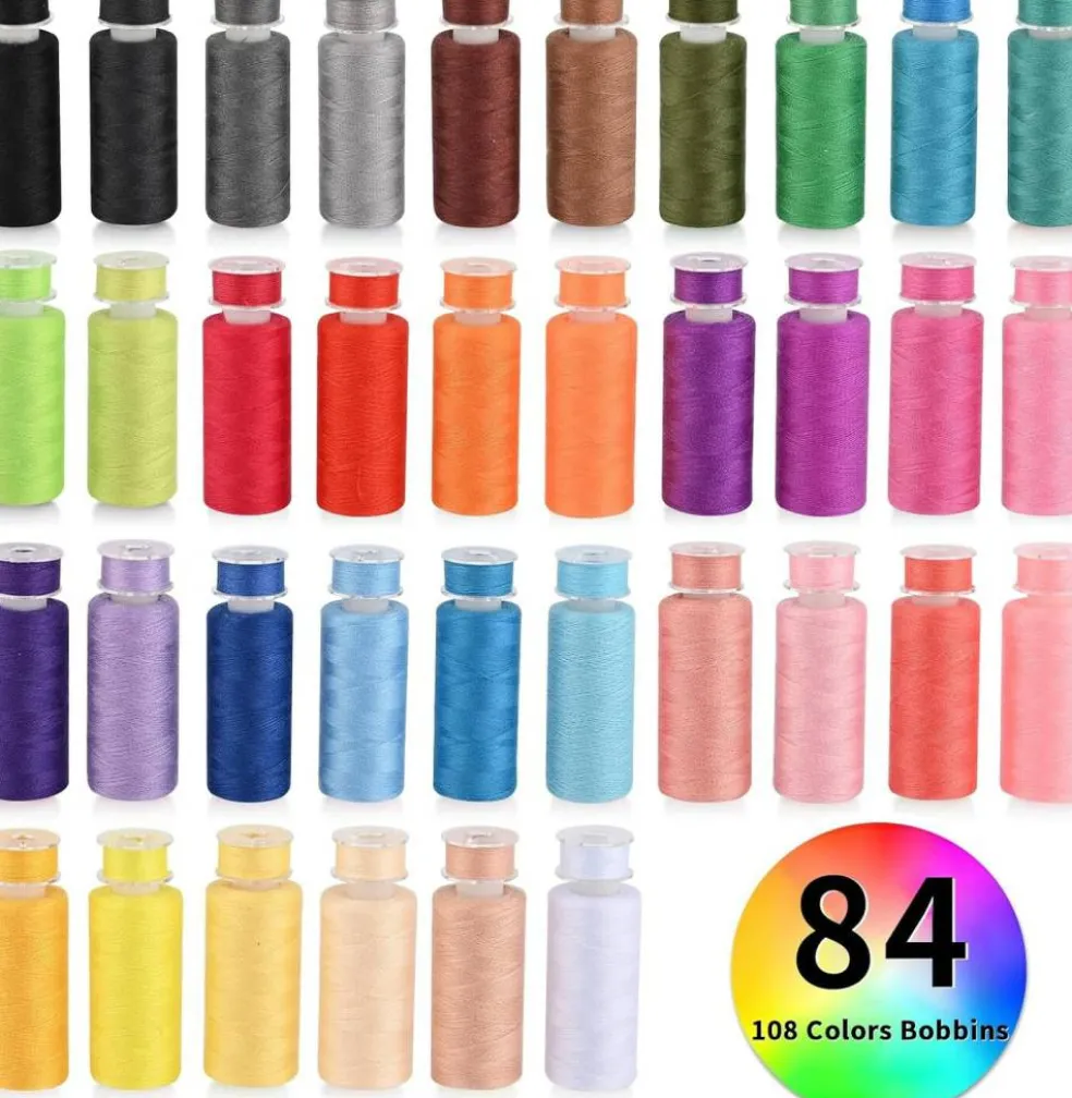 72 Pcs Sewing Thread Kit, 36 Colors Polyester Sewing Machine Thread with 36 Matching Bobbins, 400 Yard Spools, All-Purpose Thread Set for Sewing, Embroidery, Quilting & DIY Crafts