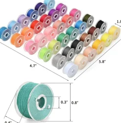 72 Pcs Sewing Thread Kit, 36 Colors Polyester Sewing Machine Thread with 36 Matching Bobbins, 400 Yard Spools, All-Purpose Thread Set for Sewing, Embroidery, Quilting & DIY Crafts