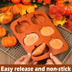 2pcs Silicone Pumpkin Cake Molds - 6-Cavity