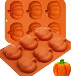 2pcs Silicone Pumpkin Cake Molds - 6-Cavity