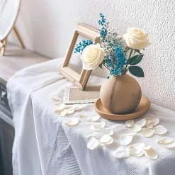 300Pcs Silk Ivory Rose Petals,Artificial Flowers Petals Romantic Night Decoration for Wedding
