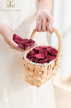 300pcs Silk Rose Petals Burgundy Heart Flower Petals for Wedding
