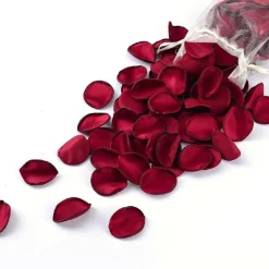 400PCS Silk Rose Petals Burgundy Red Wedding Supplies Flower Girl Basket Table Aisle Runner Party Dinner Bridal Shower Decoration Valentine's Day Decor