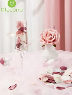400pcs Silk Rose Petals, Fake Pink Rose Petals for Wedding Proposal Flower Girl Basket, Flower Petals to Throw at Wedding