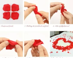 2000PCS Silk Rose Petals with 24 LED Tea Lights Candles, Romantic Night Decoration Set, Romantic Valentine, Wedding Anniversary