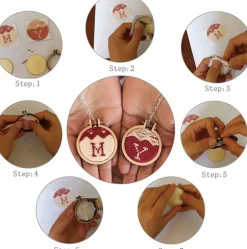 8PCS Small Ring Embroidery Hoop Wooden Mini Cross Stitch