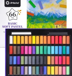 66 Pcs Soft Pastels Square Chalk (64 Colors Short)