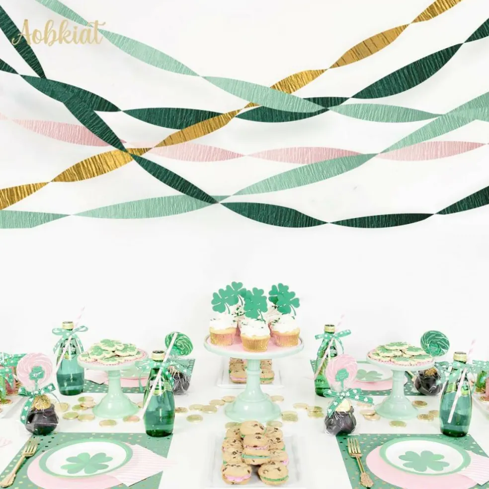 8 pcs Streamers Party Decorations for Wedding(Sage Pink)