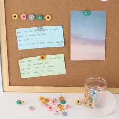 100 pcs sunflower push pins colorful flower thumbtacks for cork boards, bulletin boards, and photo walls