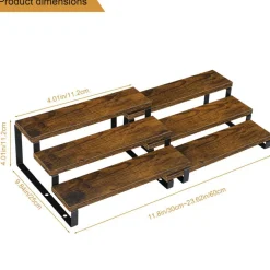2/4Pcs 3-Tier Expandable Wooden Spice Rack Organizer – Adjustable Cabinet & Countertop Shelf for Kitchen, Pantry, Bathroom, or Office