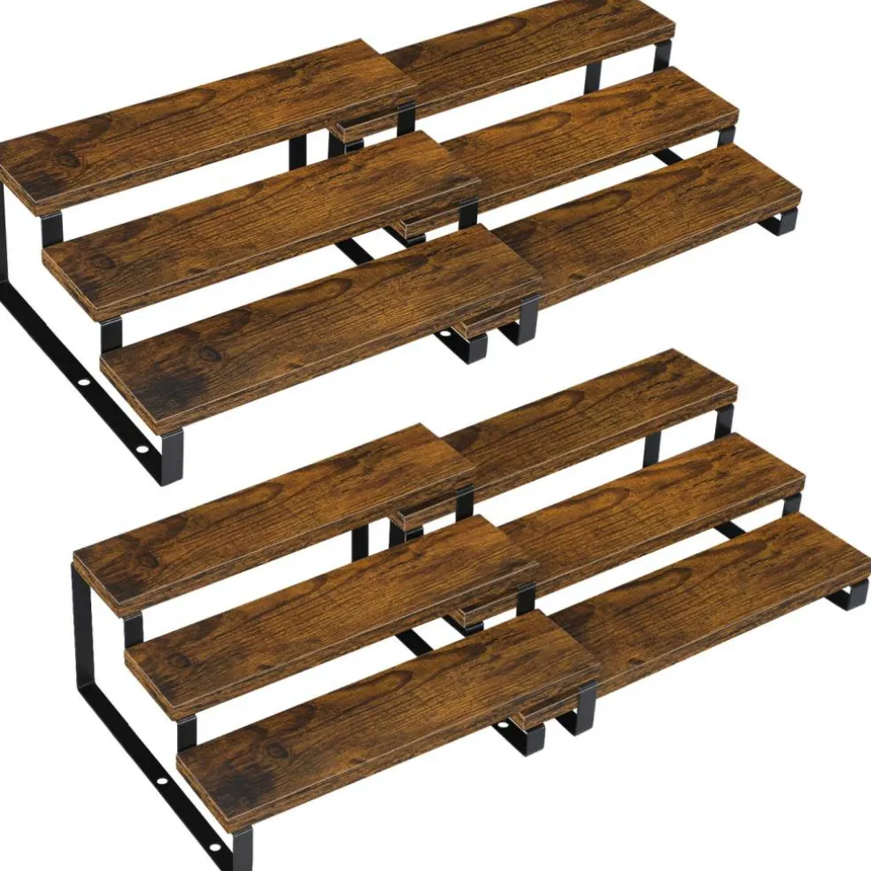 2/4Pcs 3-Tier Expandable Wooden Spice Rack Organizer – Adjustable Cabinet & Countertop Shelf for Kitchen, Pantry, Bathroom, or Office