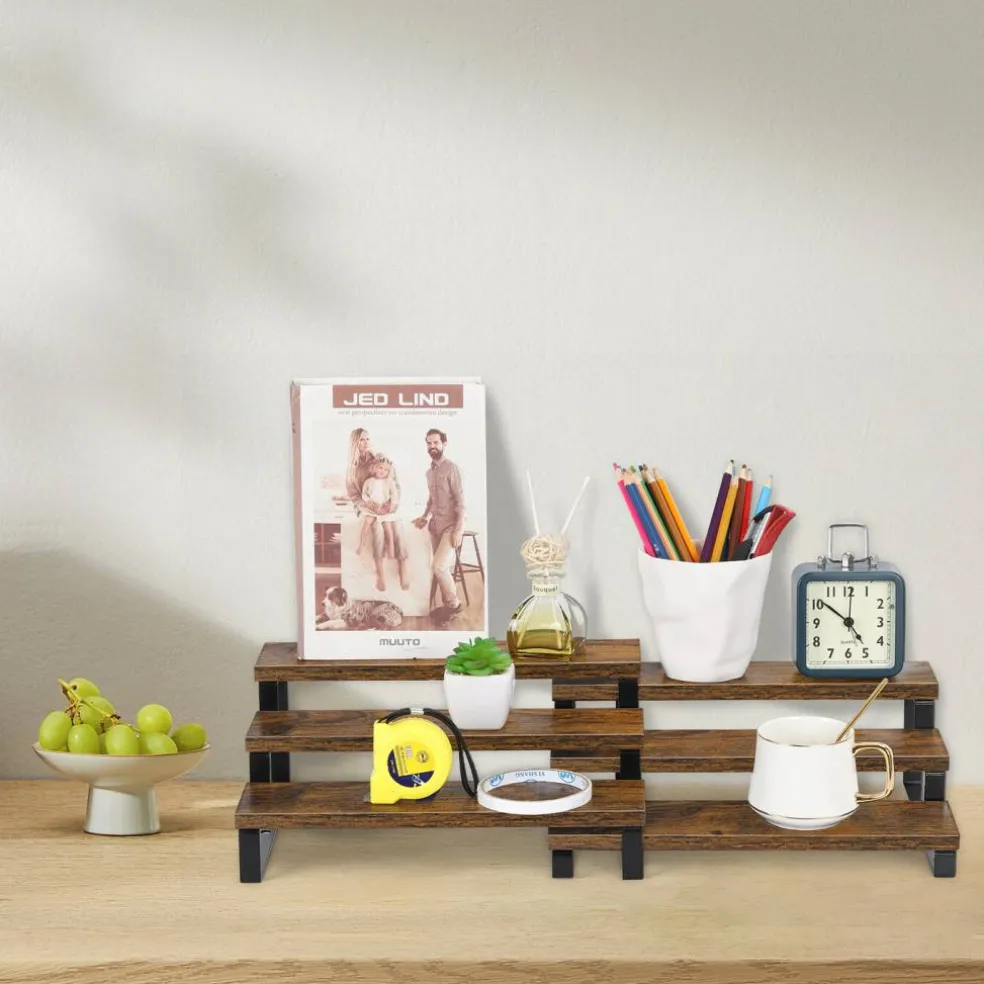 2/4Pcs 3-Tier Expandable Wooden Spice Rack Organizer – Adjustable Cabinet & Countertop Shelf for Kitchen, Pantry, Bathroom, or Office