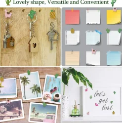 30 pcs tropical wooden push pins cactus and flamingo thumbtacks for cork boards and bulletin boards