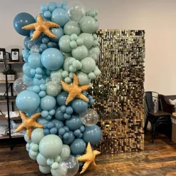139PCS Under The Sea Balloon Arch Kit – Ocean & Beach Themed Balloon Garland Set with Navy Blue, Light Green, White & Macaron Balloons – Shark & Fish Birthday, Baby Shower & Summer Party Decorations