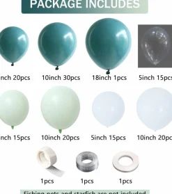 139PCS Under The Sea Balloon Arch Kit – Ocean & Beach Themed Balloon Garland Set with Navy Blue, Light Green, White & Macaron Balloons – Shark & Fish Birthday, Baby Shower & Summer Party Decorations