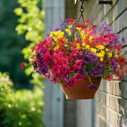 20Pcs UV Resistant Artificial Flowers Outdoor, Realistic Faux Greenery Shrubs with Rust-Proof Stems - Waterproof Fade-Proof Hanging Plants for Garden, Porch, Patio, Cemetery Decor (All-Season Durable)