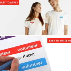 200 Pcs Volunteer Name Tag Stickers 2 x 3 Inch Self Adhesive My Name Is Volunteer Name Labels Writable Name Badge Stickers for School Charity Events Community Organizations