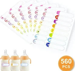 560 PCS Waterproof Daycare Name Labels for Kids Self Laminating Baby Bottle Labels Write On Name Stickers for School Supplies Lunch Boxes Toys and Water Bottles
